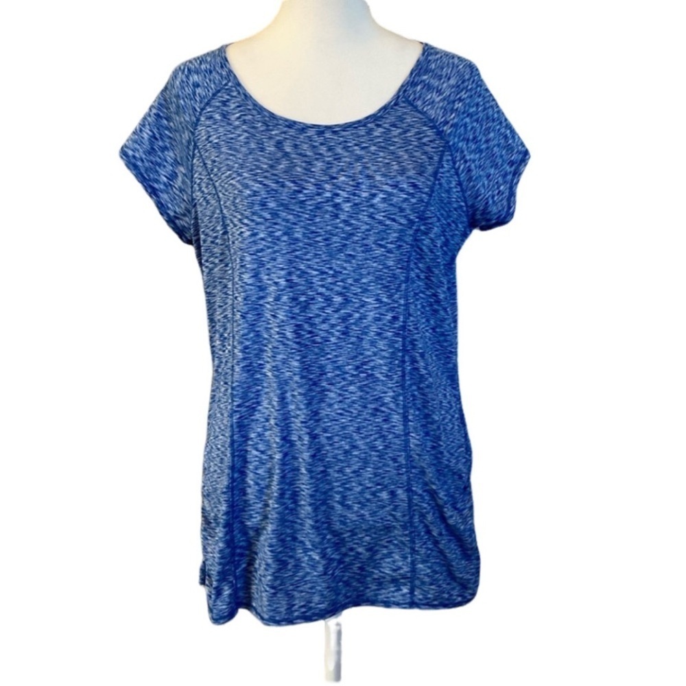 Calvin Klein Performance tee. Size L. Quick dry. Blue. Peekaboo back.